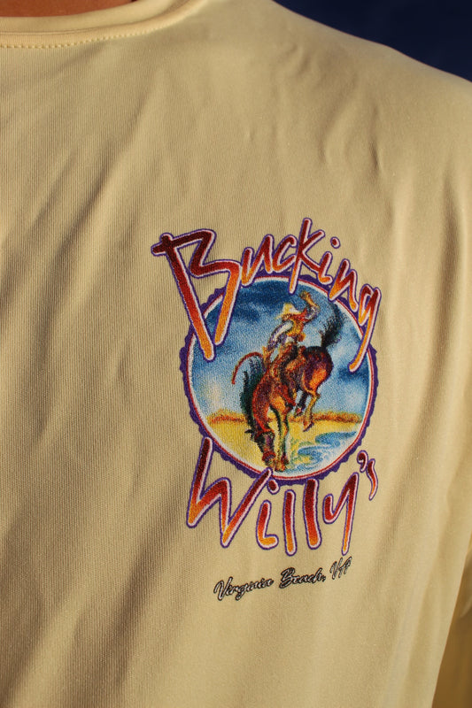 Bucking Willy’s Unisex Long Sleeve Performance Tee - Light Yellow
