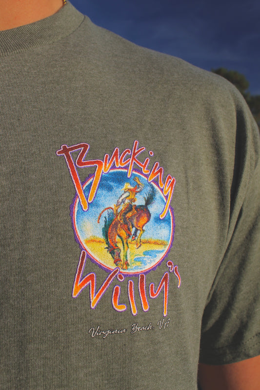 Bucking Willy’s Unisex T-shirt- Heather Military Green