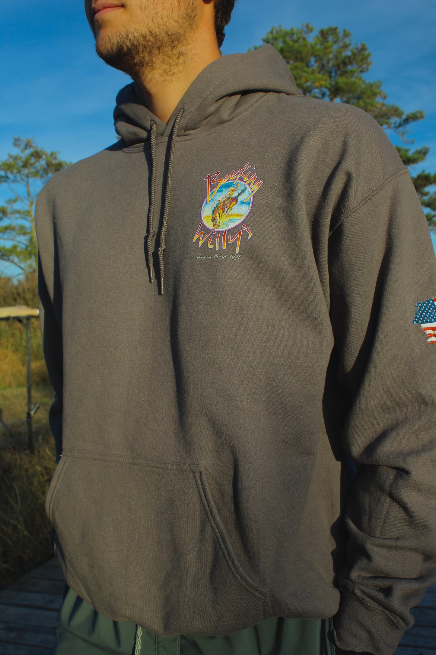 Bucking Willy’s Unisex Hooded Sweatshirt - Charcoal