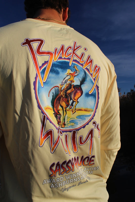 Bucking Willy’s Unisex Long Sleeve Performance Tee - Light Yellow