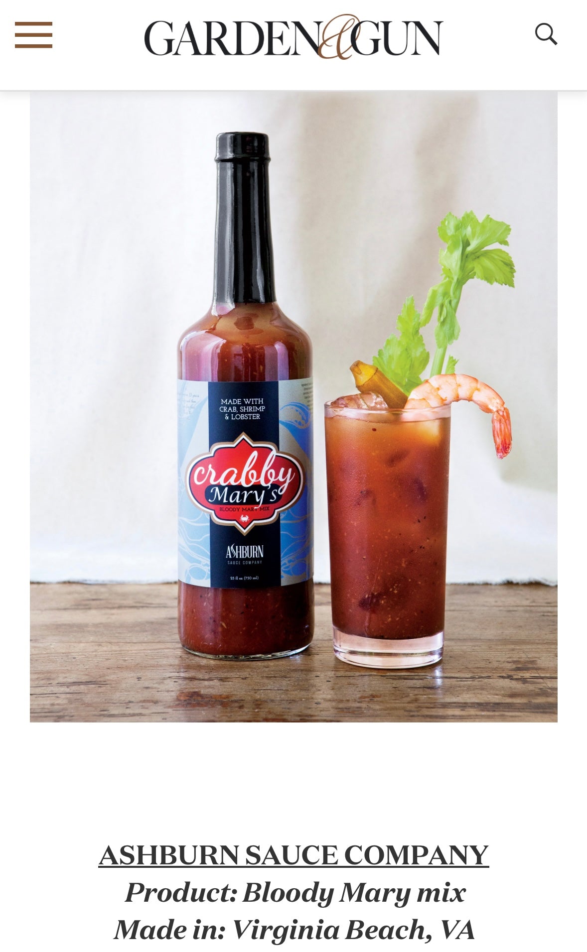 Crabby Mary's Bloody Mary Mix, 32 oz – Ashburn Sauce Company